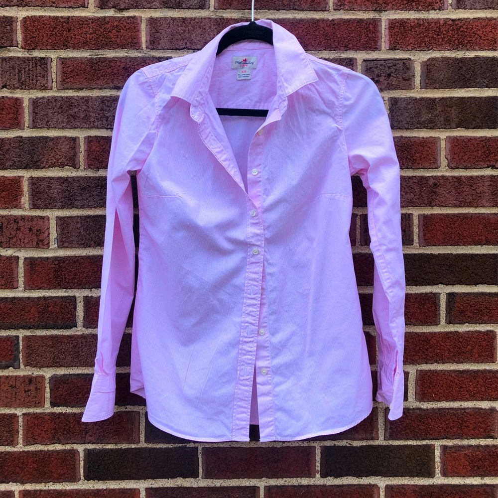 J Crew Button-Down Shirt in Pink Strips Size XXS